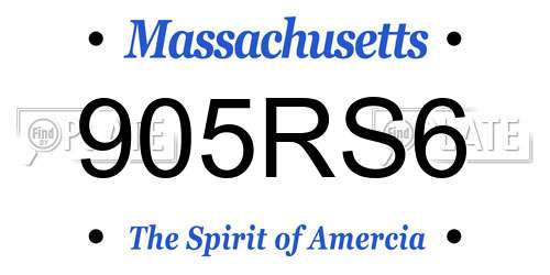 905RS6 Massachusetts License Plate