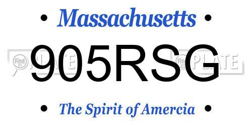 905RSG Massachusetts License Plate