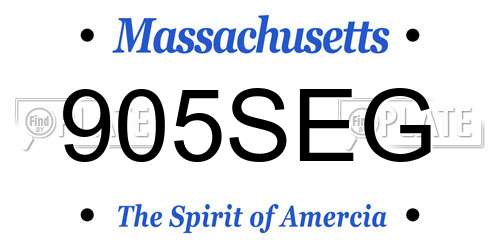 905SEG Massachusetts License Plate