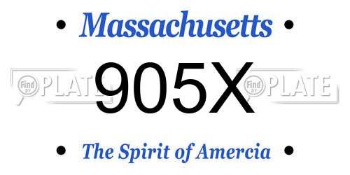 905X Massachusetts License Plate