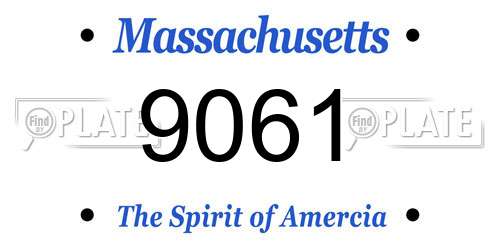 9061 Massachusetts License Plate