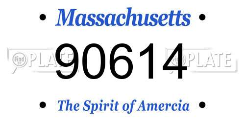 90614 Massachusetts License Plate