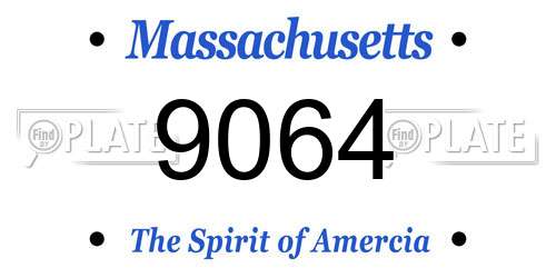 9064 Massachusetts License Plate