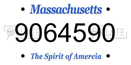 9064590 Massachusetts License Plate