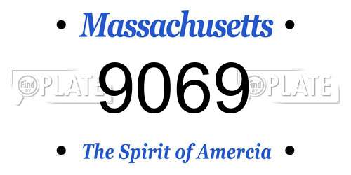 9069 Massachusetts License Plate