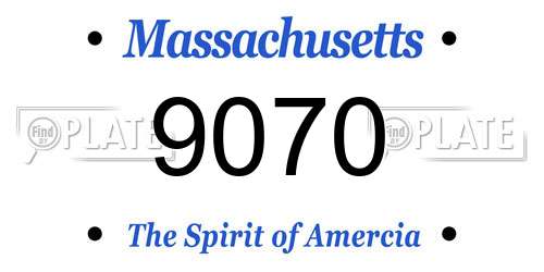 9070 Massachusetts License Plate