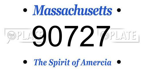90727 Massachusetts License Plate