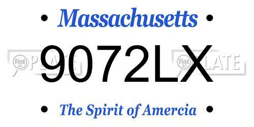 9072LX Massachusetts License Plate