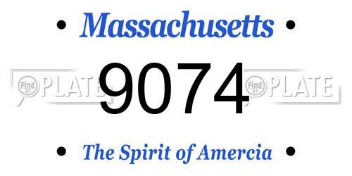 9074 Massachusetts License Plate