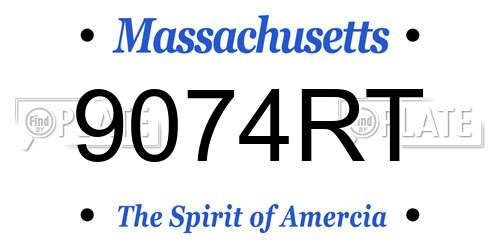 9074RT Massachusetts License Plate