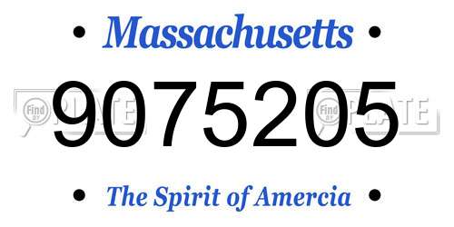 9075205 Massachusetts License Plate