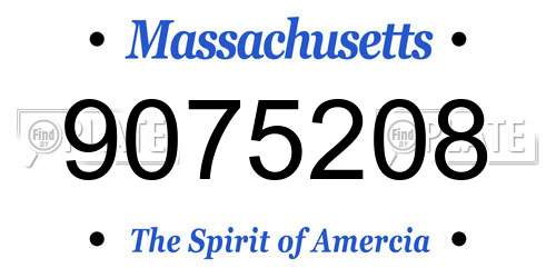 9075208 Massachusetts License Plate