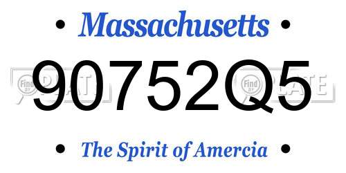 90752Q5 Massachusetts License Plate