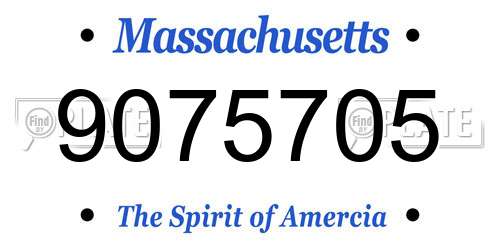 9075705 Massachusetts License Plate