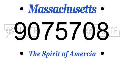 9075708 Massachusetts License Plate