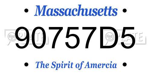 90757D5 Massachusetts License Plate
