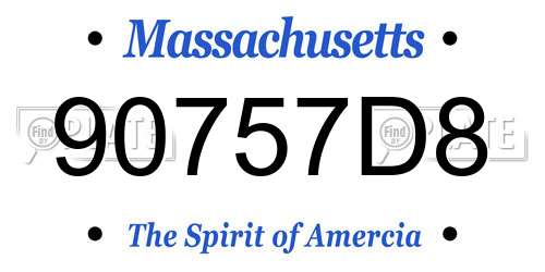 90757D8 Massachusetts License Plate
