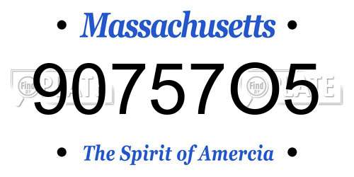 90757O5 Massachusetts License Plate