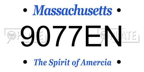 9077EN Massachusetts License Plate