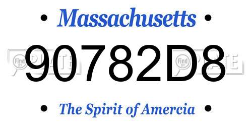 90782D8 Massachusetts License Plate