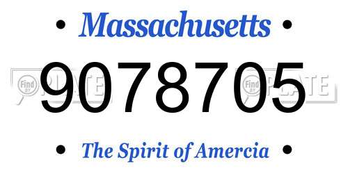9078705 Massachusetts License Plate