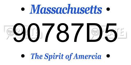 90787D5 Massachusetts License Plate