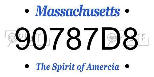 90787D8 Massachusetts License Plate