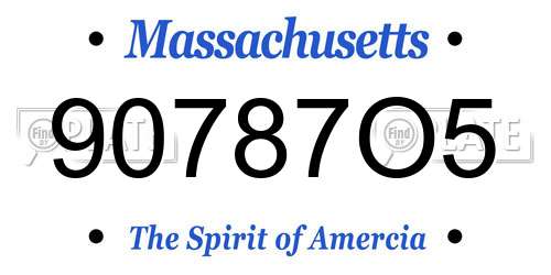 90787O5 Massachusetts License Plate