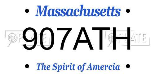 907ATH Massachusetts License Plate