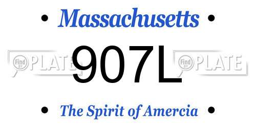 907L Massachusetts License Plate