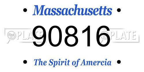 90816 Massachusetts License Plate