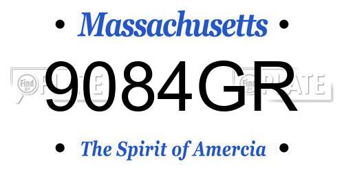 9084GR Massachusetts License Plate