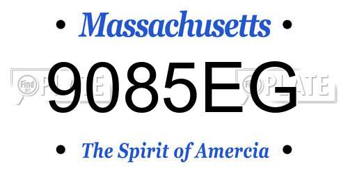 9085EG Massachusetts License Plate