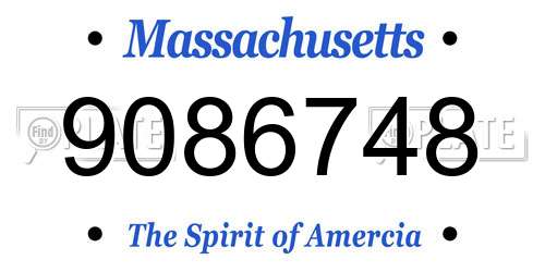 9086748 Massachusetts License Plate