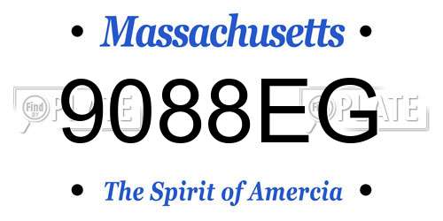 9088EG Massachusetts License Plate