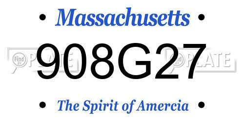 908G27 Massachusetts License Plate