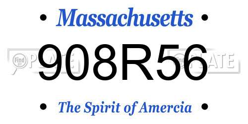 908R56 Massachusetts License Plate