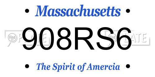 908RS6 Massachusetts License Plate