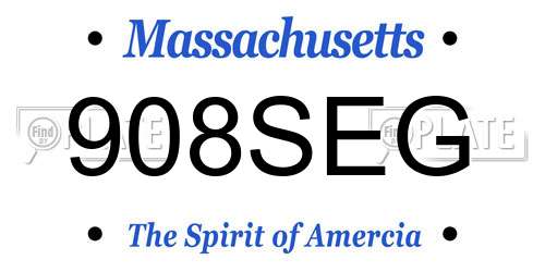 908SEG Massachusetts License Plate