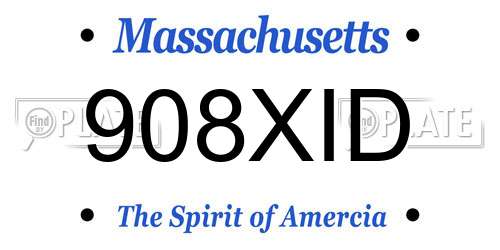 908XID Massachusetts License Plate