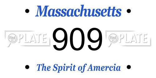 909 Massachusetts License Plate