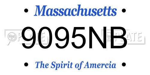 9095NB Massachusetts License Plate