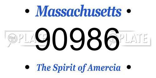90986 Massachusetts License Plate