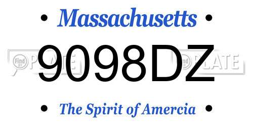 9098DZ Massachusetts License Plate