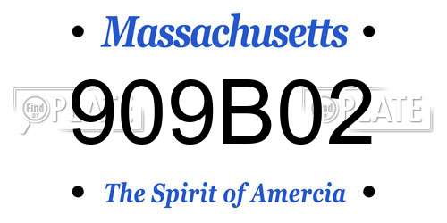 909B02 Massachusetts License Plate