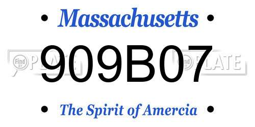 909B07 Massachusetts License Plate