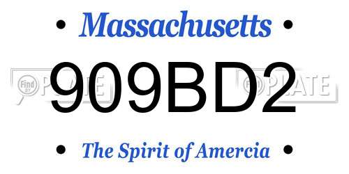 909BD2 Massachusetts License Plate