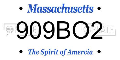909BO2 Massachusetts License Plate