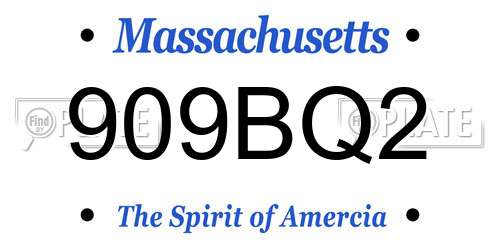 909BQ2 Massachusetts License Plate
