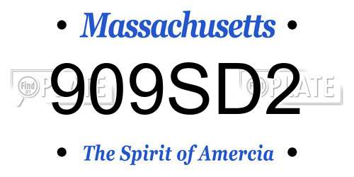 909SD2 Massachusetts License Plate
